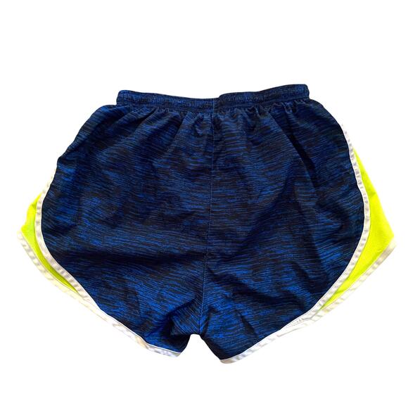Nike Dri-Fit Tempo Shorts Blue Stripe Neon Yellow Size Small Womens - Picture 4 of 7